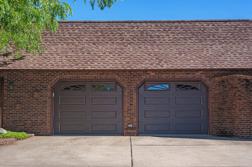 double brown garage door