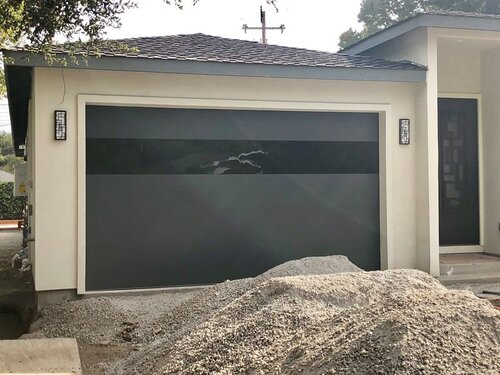 plain grey garage door